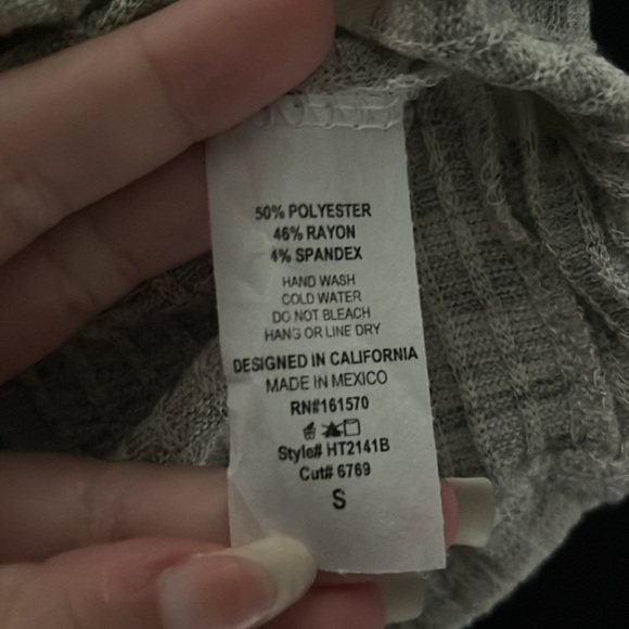 Haptics Long-Sleeve Tee, Size Small, Gray with Multi-Colored Sleeves - Picture 3 of 3